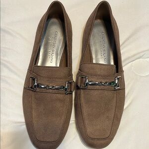 Christian Siriano Brown Loafers with Silver Accent size 8
